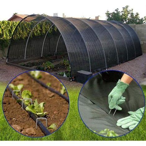 100 Pcs Piquets de Jardin, U-Forme 4X 15Cm Fixation Galvanisés Ancrages au Sol, Piquet de Fixation Tente avec 20 Rondelles pour (1/4)