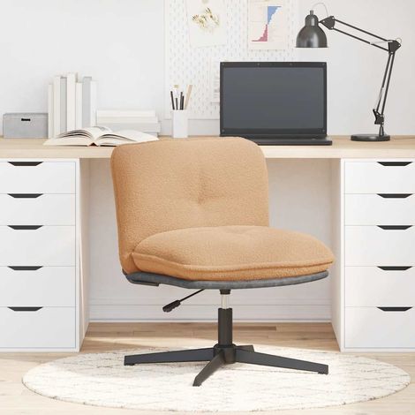 Chaise pivotante de bureau,Fauteuil de bureau, Chaise Gaming beige bouclé comme de la laine tissu CFW37627 (1/5)