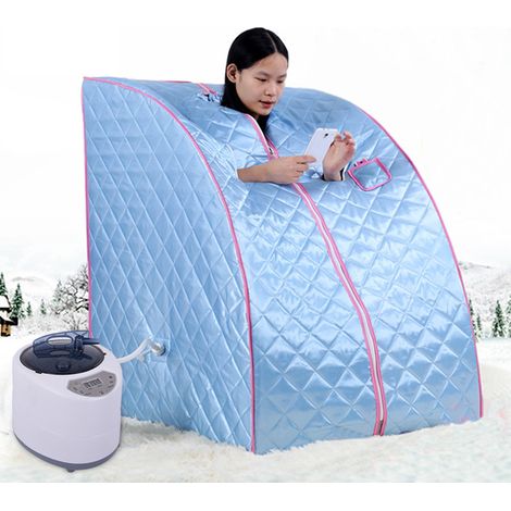 Hofuton Cabine de Sauna Vapeur Sauna Maison Portable Mobile Hammam et Sauna - Bleu