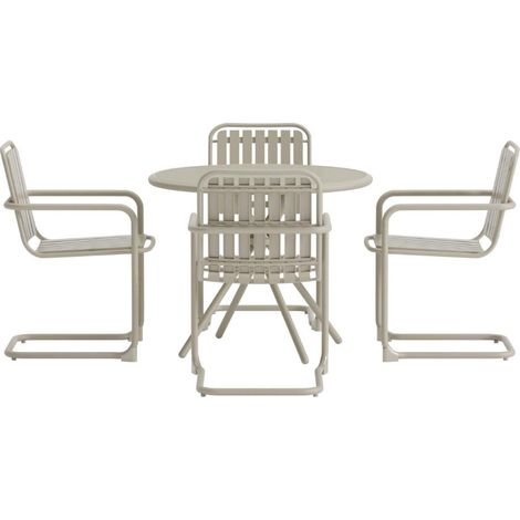 Chios Gartenset Tisch 90x90cm 4 Stühle beige.