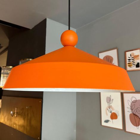 Lema Lustre Simple à Tête de Lit Perlée Orange, Lampe Suspendue Pour Restaurant, Café, Salon (1/5)