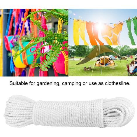 20 m Nylonseil Wäscheleine Garten Camping Outdoor (Weiß) (1/5)