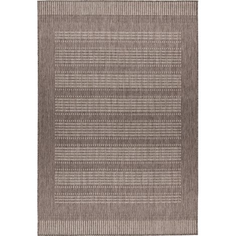 Tapis taupe plat antitache intérieur extérieur - 110 x 60 cm (1/5)
