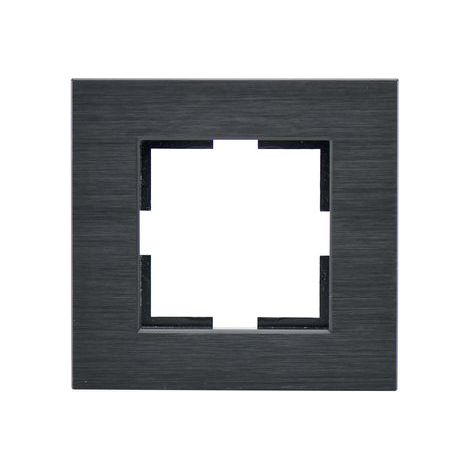 Plaque de finition métal noir 1 poste 84x87x10mm (1/3)
