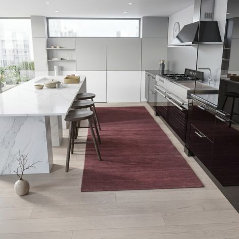 Tapis Loribaft Tapis Teppstar - Tapis en laine - 300x80cm, Rectangular - 100% Laine vierge - Tissé main - Violet clair