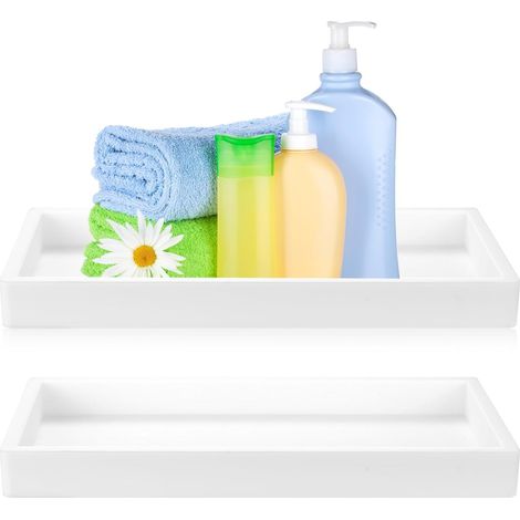 2 Plateau, Silicone, Antidérapant, Rectangulaire, Blanc, Salle de bain, Cuisine (1/5)