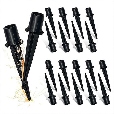Lot de 20 piquets métalliques de remplacement pour lampes solaires extérieures, tiges robustes en acier, fixation stable au sol, kit de rechange universel. (1/5)