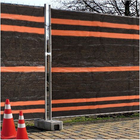 Maille de dissimulation de construction, 1,95 x 3,65 m, noir/orange 90 gr. Pour délimiter et restreindre les zones de travail