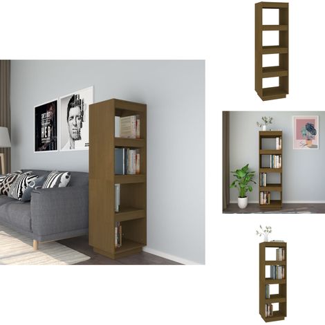 Bücherregal/Raumteiler Honigbraun 40x35x135 Massivholz Kiefer - Bucherregal - Holzmöbel - Kiefernholzmöbel - Raumteiler - Bücherständer (1/5)