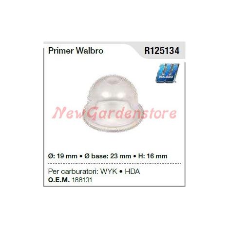 Primer WALBRO ORIGINALE carburatore WYK HDA DECESPUGLIATORE TAGLIASIEPE R125134