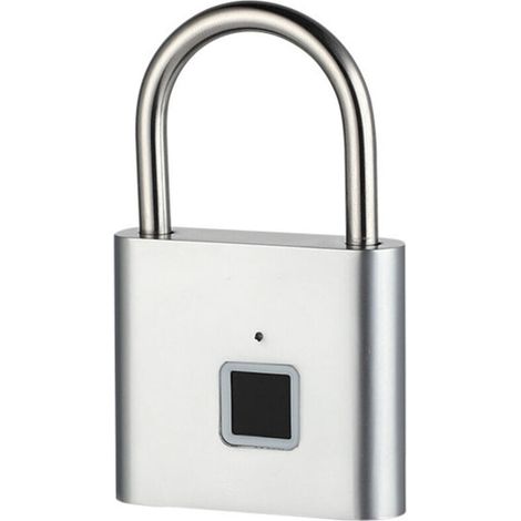 Cadenas intelligent à empreinte digitale, cadenas d'extérieur étanche et antirouille, cadenas électronique intelligent, porte principale, antivol, verrouillage par mot de passe, armoire argentée (1/5)
