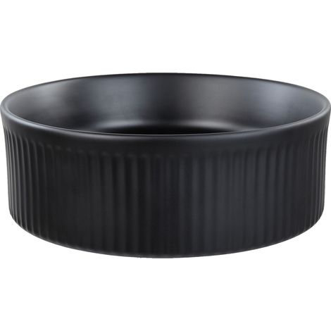 Lavabo da appoggio per bagno in ceramica opaca ⌀ 37 cm Nero Geldo
