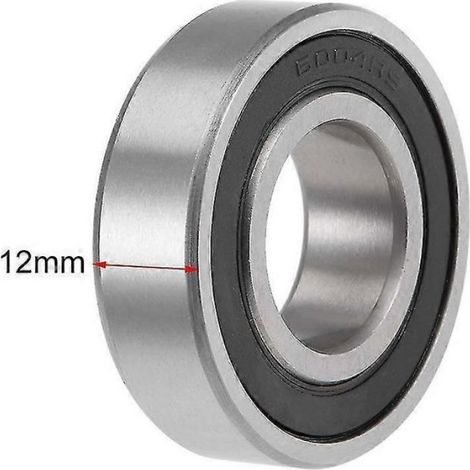 Quatre roulements à billes à gorge profonde 6004-2rs, mesurant 20x42x12mm, en caoutchouc à double étanchéité et acier chromé. (1/3)