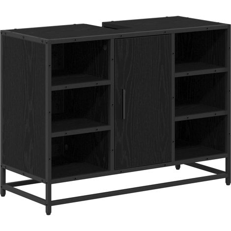 Maison Exclusive - Badezimmerschrank mit Tür Schwarz Eichen-Optik