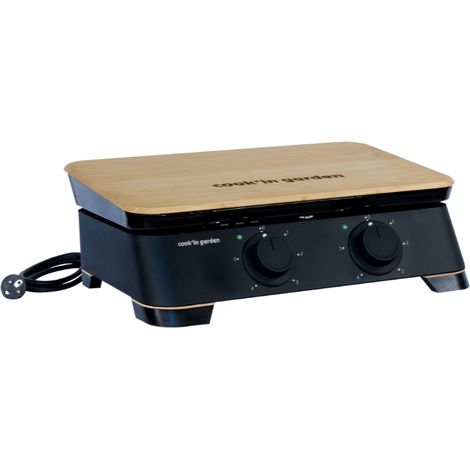MF - Plancha Eléctrica DUNE 60 - 2500 W - Hierro Fundido Esmaltado - Recogegrasa Extraíble - Termostato Regulable - Hasta 10 Comensales (1/2)
