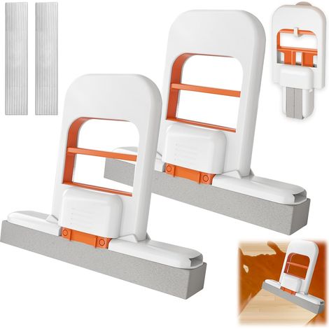2 Pièces Petite Serpillière éponge avec 2 Têtes De Balai De Rechange Chrysanthème Blanc Double Orthographe Mini Mop Convient pour La Cuisine La Salle De Bain La Fenêtre Le Bureau Etc (1/5)