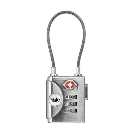 LUCCHETTO A COMBINAZIONE YALE  ACCIAIO ARCO CAVETTO ACCIAIO MM 30