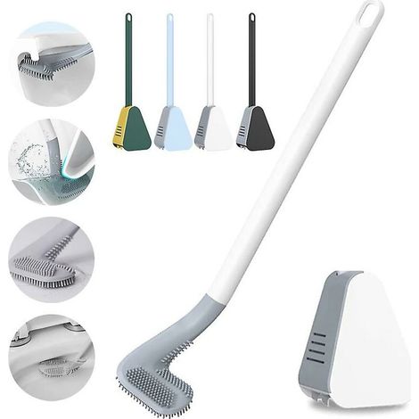 Toilettenbürste und Halter aus Silikon, Buddy-Toilettenschüssel-Reinigungsbürste, rutschfeste Toilettenbürste