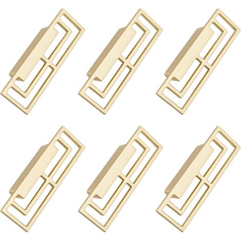 Set mit 6 Schubladengriffen aus gebürstetem Gold, elegante Messinggriffe, 32 mm Lochabstand