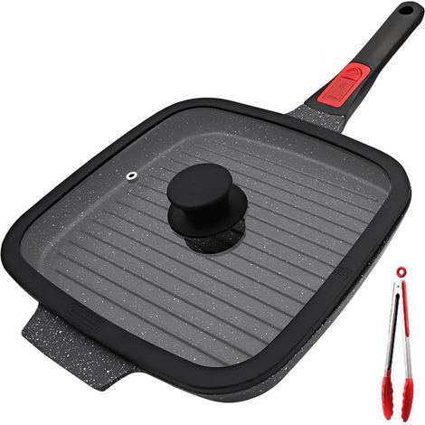 Grill Pan with Removable Handle, 26 x 24 cm Grill Pan, Black (1/5)