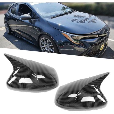 Boîtier de rétroviseur en forme de corne pour Toyota Corolla 2020-2021 avec texture en fibre de carbone. (1/5)