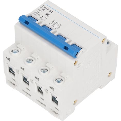 Disjoncteur miniature 4P 16A C16 DZ47-63, interrupteur pneumatique basse tension, montage sur rail DIN, AC 400V (1/5)