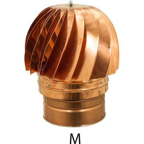 Fumaiolo da 200mm tipo radiante eolico di rame base tonda innesto m maschio (1/3)