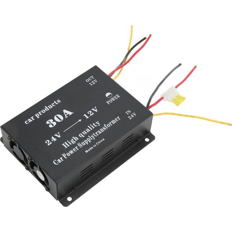 24V auf 12V 30A Wandler, Abwärtsspannungsmodul mit Kurzschlussschutz, professioneller Kfz-Spannungsreduzierer, wasserdicht und robust. (1/5)