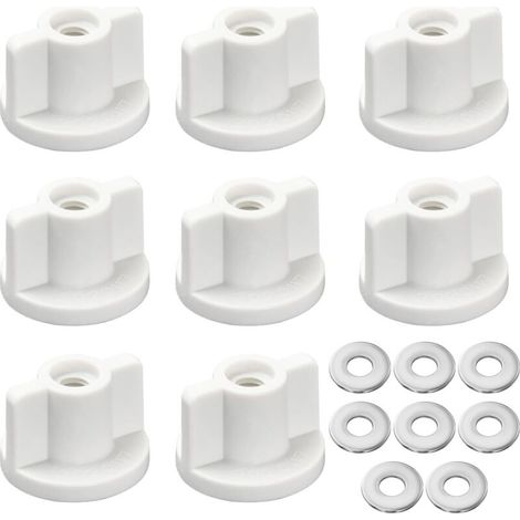 [NIEMALS VERWENDET] Set mit 8 WC-Sitzbefestigungen – M6-Gewinde – Hintere Mutter und Unterlegscheiben – Ersatzteile für aufgesetzte WC-Sitze