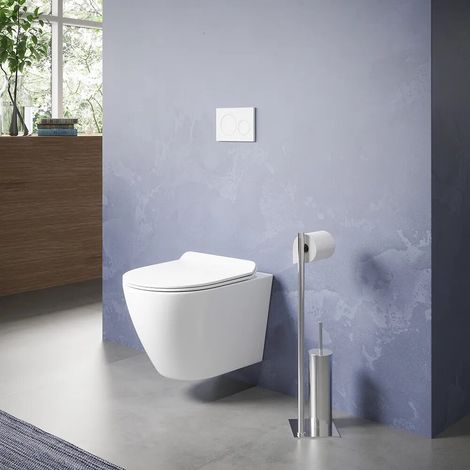 Vaso sospeso tornado silent flush in ceramica bianco lucido sedile con chiusura rallentata Parigi (1/3)