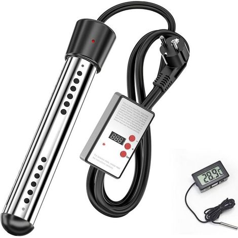 Chauffe-eau instantané portable 2500W – Pour seaux et petites piscines – Acier inoxydable – Longueur 260mm – Durée de vie 10 000 heures (1/4)