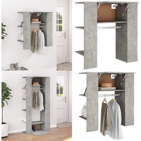 Flurschrank Betongrau 97,5x37x99 cm Holzwerkstoff - Flurschrank - Kleiderschrank - Holzschrank - Wohnzimmermöbel - Einbauschrank - Home & Living (1/5)