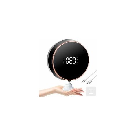 Distributeur de Savon Automatique 3 Niveaux Réglable 300 ML Distributeur Savon Mural Distributeur de Savon Mousse Électrique pour Salle de Bains Cuisine Bureau École (Noir) (1/5)