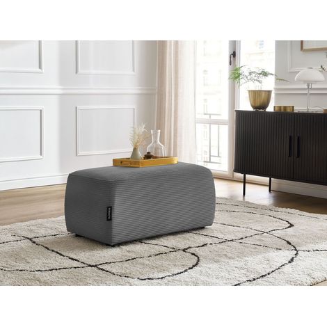 BOBOCHIC - Pouf ATILLA velours côtelé   Gris foncé (1/5)