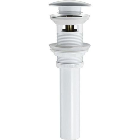 Blanc Pop-up Bonde de Lavabo avec Trop Plein Clic-clac Bonde de Vidage Lavabo Laiton Bonde D'écoulement pour Evier ou Lavabo Ecoulement de Lavabo (1/5)