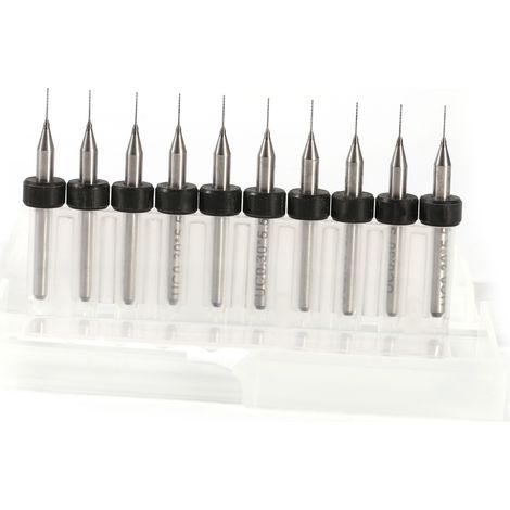 CNC Engraving Drill Bit Set PCB Print Circuit Board Carbide Micro Bits (0.3mm)
