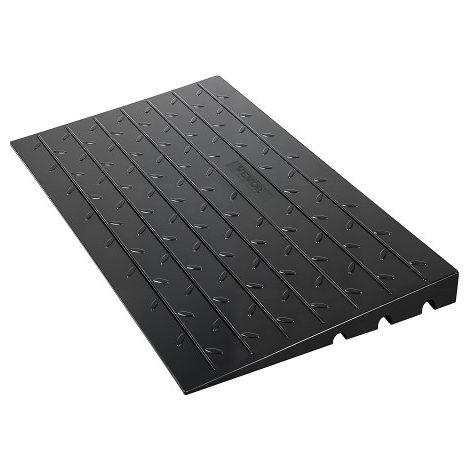 Schwellenrampe aus Gummi, Türschwellenrampe mit 7,6 cm-Anstieg, 3-Kanal-Kabelabdeckung, abgewinkelter Einstieg aus Gummi mit einer Tragfähigkeit von 997,9 kg für Rollstühle und Roller (1/5)
