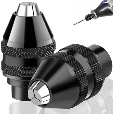 2 Pcs 4486 Mandrin Mini Perceuse Accessoires Embout pour SDS Outils 1/32 bis 1/8 Adaptateur Foret Outils de Coupe Métal pour Perceuse pour 4000,400,3000,398,395,300,200,285,8200,800 (1/5)
