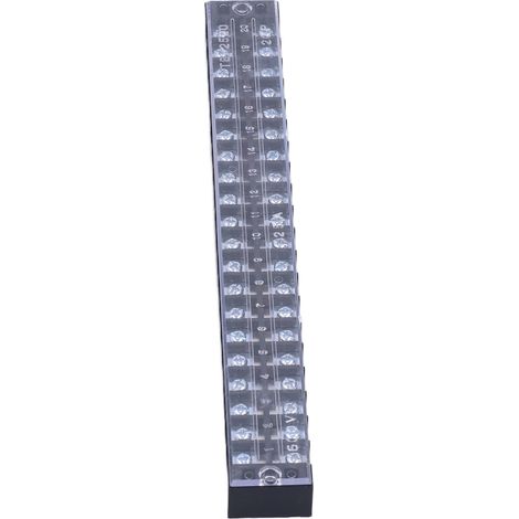 Jeu de 15 borniers TB-2520, 20 positions double rangée, 600V 25A, barrette à vis pour connexions électriques (1/5)