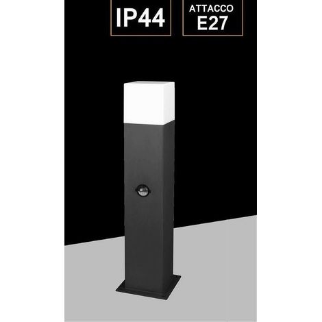 Lampadaire Extérieur Avec Détecteur De Mouvement E27 Lampadaire Ip44 H440 Noir (1/5)