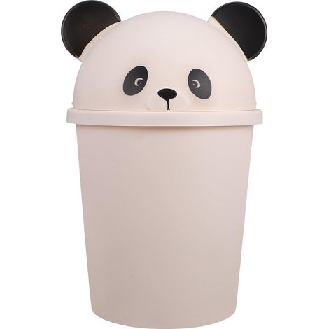 Panda 10L avec couvercle poubelle en plastique pour la