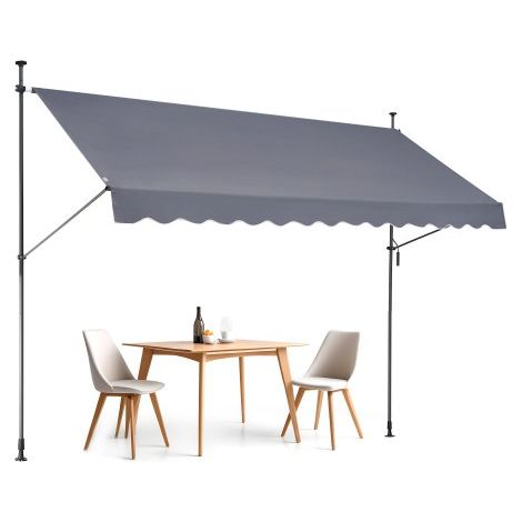 Auvent de terrasse rétractable 350 x 120 cm store banne manuel (1/5)