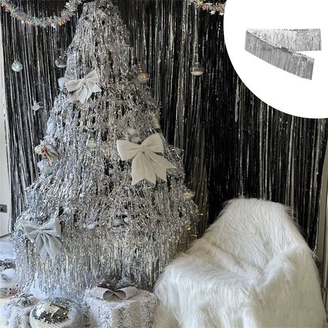 Rideau Pluie - 200 x 30 cm - Décoration Arbre De Noël - Décoration Fête Et Atmosphère - 1 Pièce (1/5)