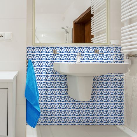 Sticker Mural Carrelage adhésif Cuisine Salle de Bain - 30 STICKERS CARRELAGES ETHNIQUE SAKARI - 30stickers10x10cm (1/5)