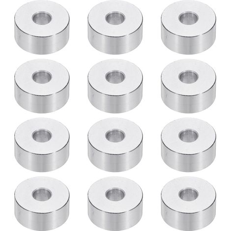 Rondelles en Aluminium M6, 12pcs Entretoise Métallique à Vis Ronde, Rondelle Plate pour Vis Tige Écrous Boulons, Bague d'Écartement en Métal 6.5mm ID x 20mm OD x 10mm Hauteur (1/5)