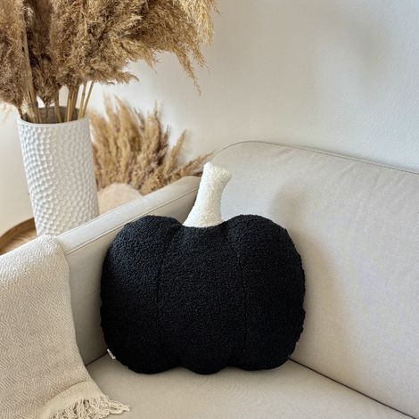 Filiyano-Coussin d'automne Citrouille bouclé gris (1/5)