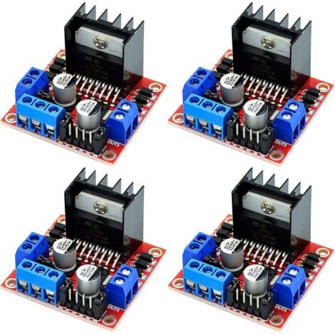 4 pièces L298N Module de carte de contrôleur d'entraînement de moteur double pont en H DC pas à pas pour Arduino (1/5)