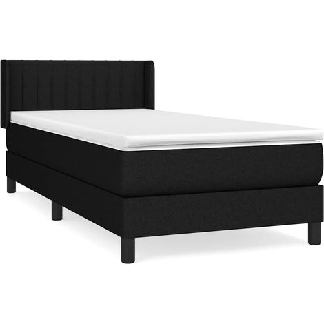 Maison Exclusive - Sommier à lattes de lit et matelas Noir 80x200 cm Tissu (1/5)