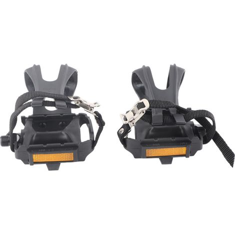 1 Paire de cale-pieds en nylon avec sangles pour vélos Fixie et VTT, accessoires cyclisme (1/5)