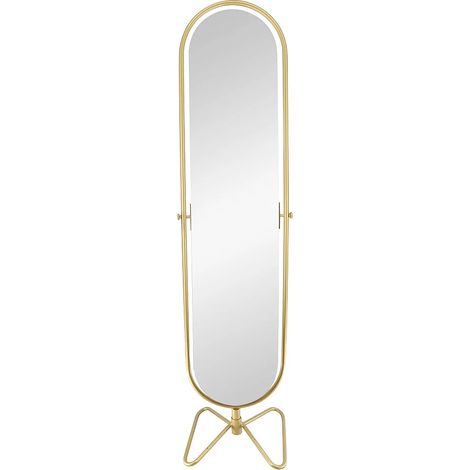 Specchio girevole su piede L. 45 x H. 171 cm in Metallo Dorato - ASATU (1/4)